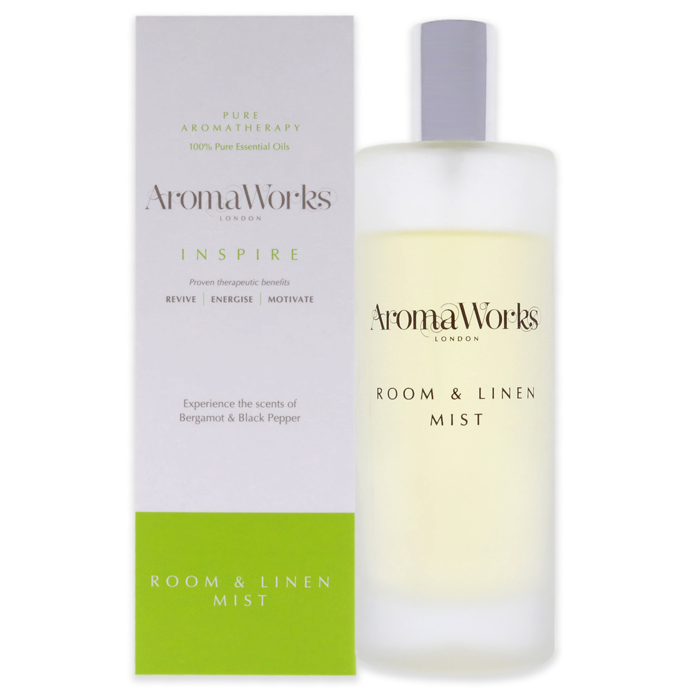 Inspire Room and Linen Mist by Aromaworks for Unisex - 3.38 oz Room Spray